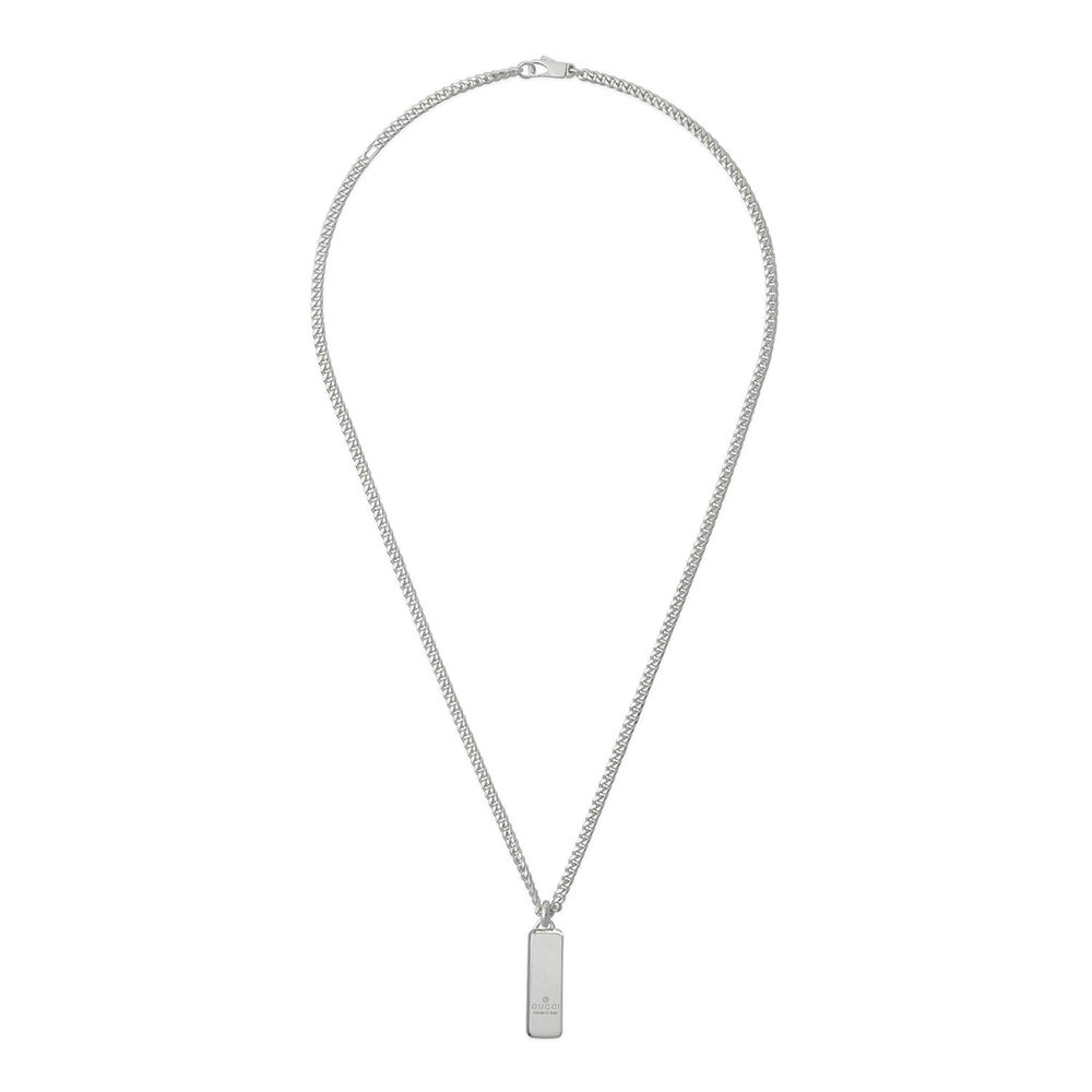 Gucci Interlocking Sterling Silver Tag Necklace