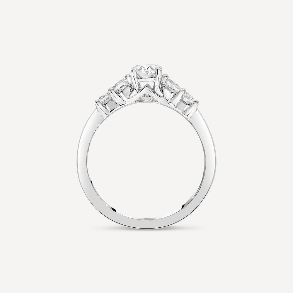 The Orchid Setting 18ct White Gold Oval 5 Stone 0.75ct Diamond Ring image number 3