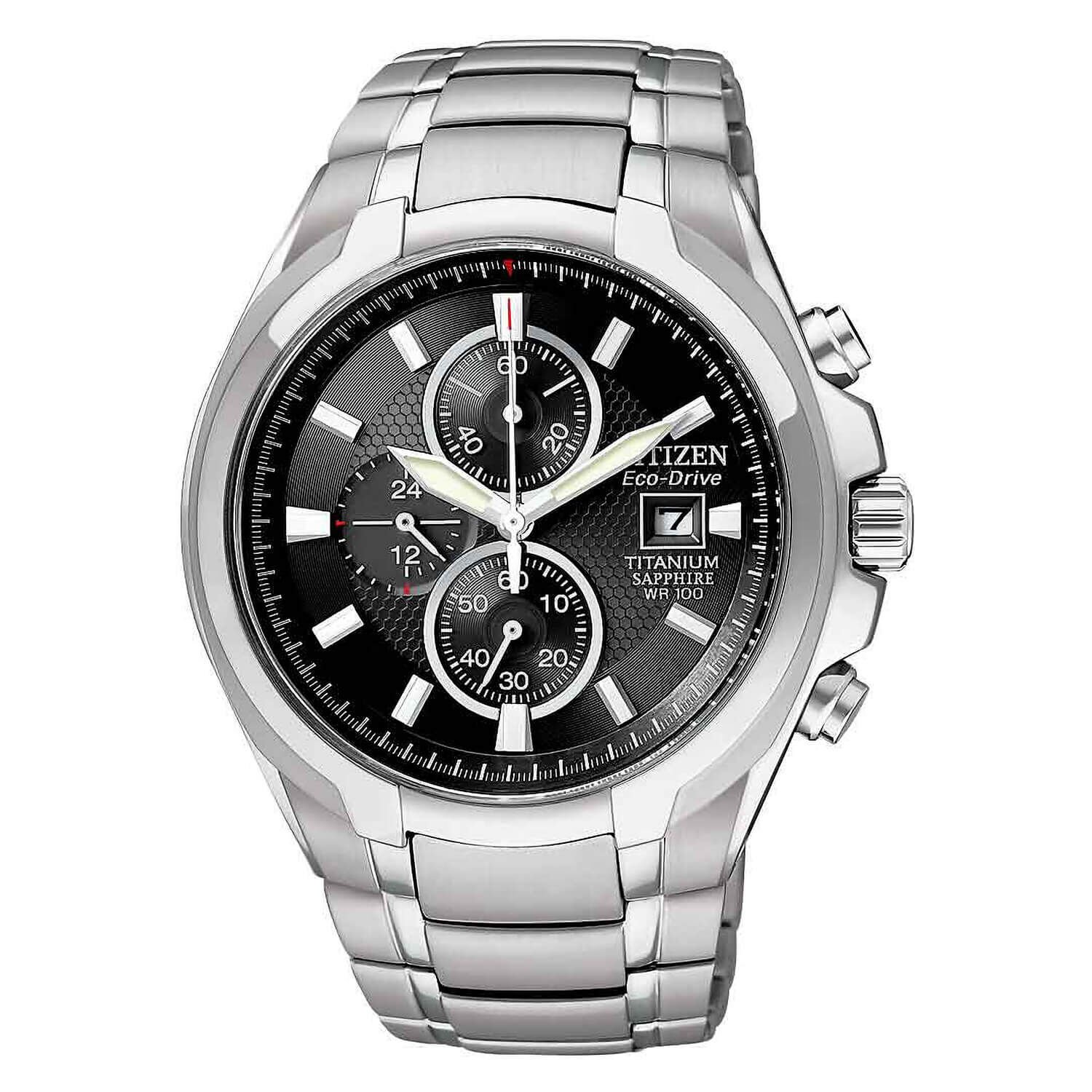 Citizen eco drive chronograph sapphire top