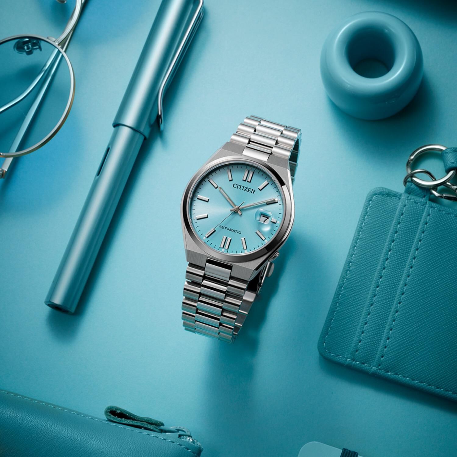 Citizen Tsuyosa 40mm Turquoise Dial Steel Bracelet Watch
