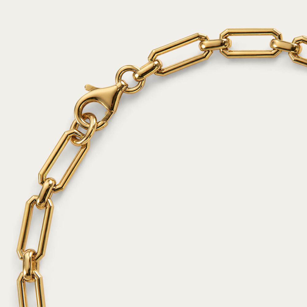Sterling Silver Yellow Gold Plated Vermeil Rectangular Sapphire Link Bracelet