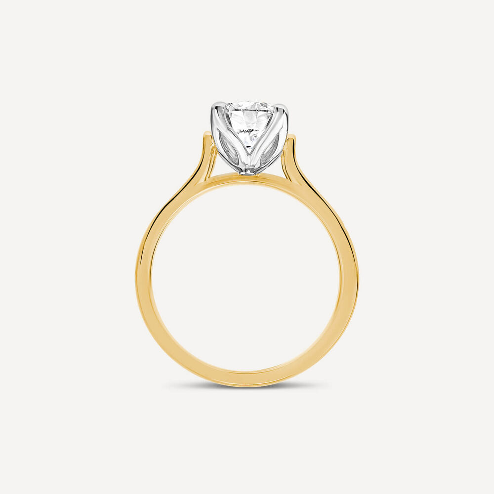 Born 18ct Yellow Gold Lab Grown 1.50ct Round Solitaire Diamond Ring image number 3