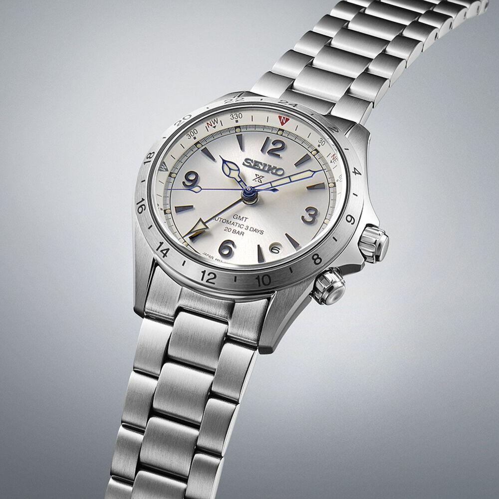 Seiko Prospex Alpinist Limited Edition GMT 39.5mm Silver Dial Bracelet Watch image number 2