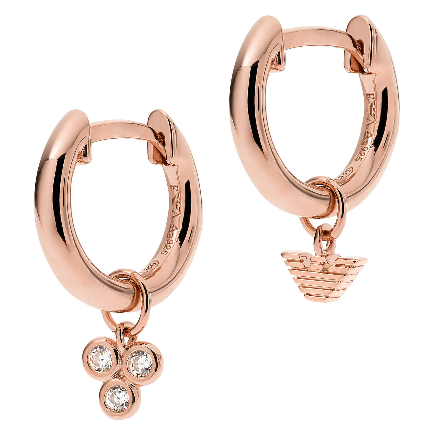 Rose gold earrings with cubic zirconia hot sale