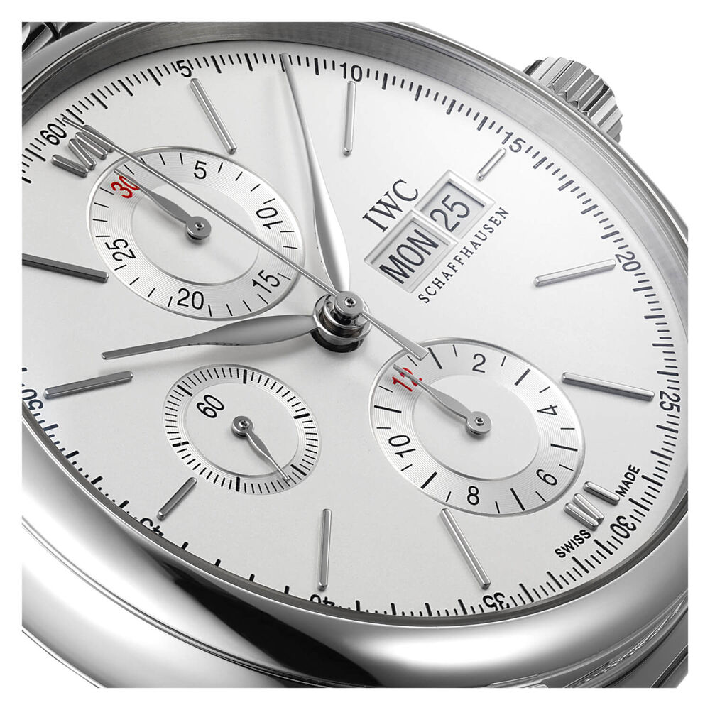 IWC Schaffhausen Portofino Chronograph Silver Dial Bracelet Watch image number 3