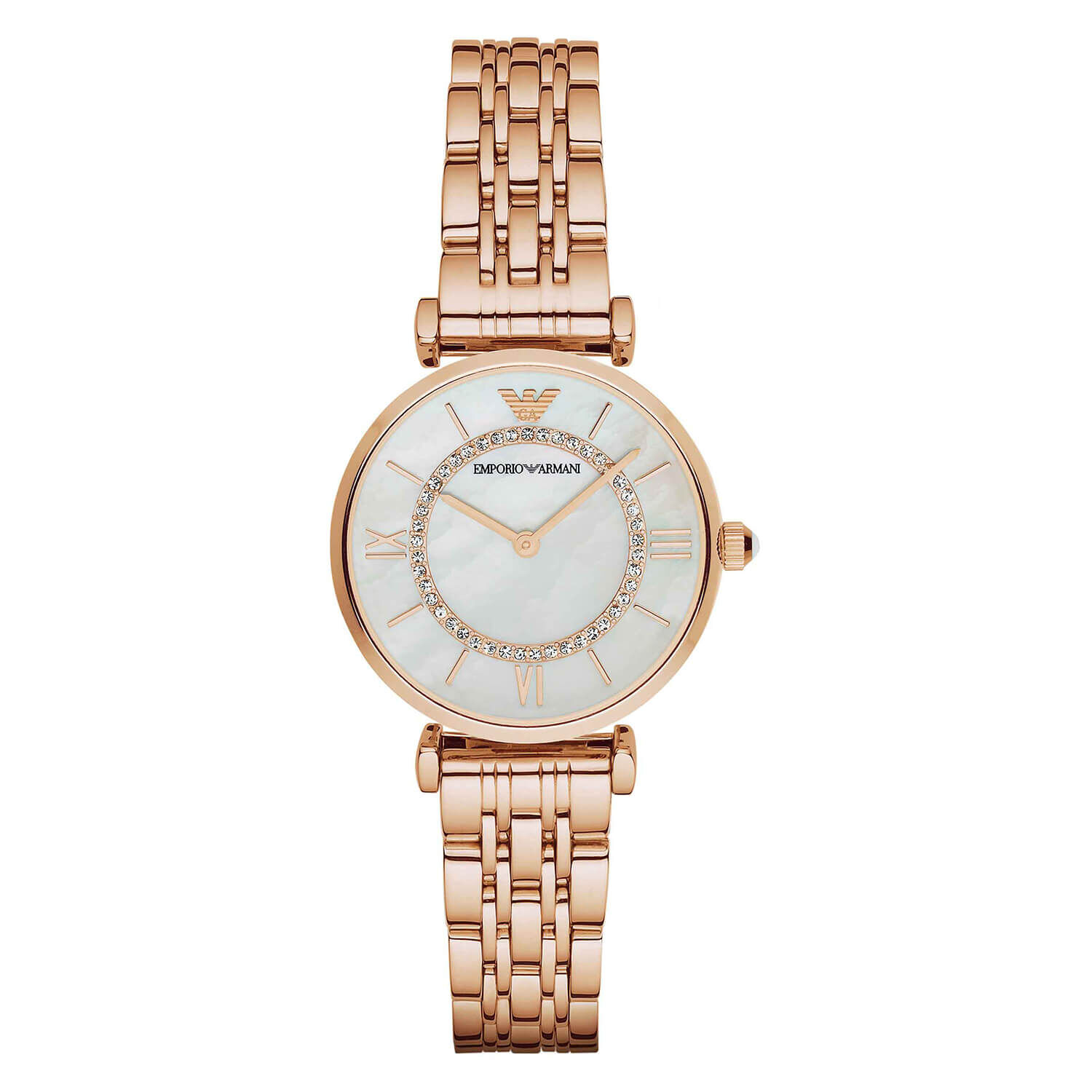 Emporio Armani Cubic Zirconia Rose Gold Bracelet Watch