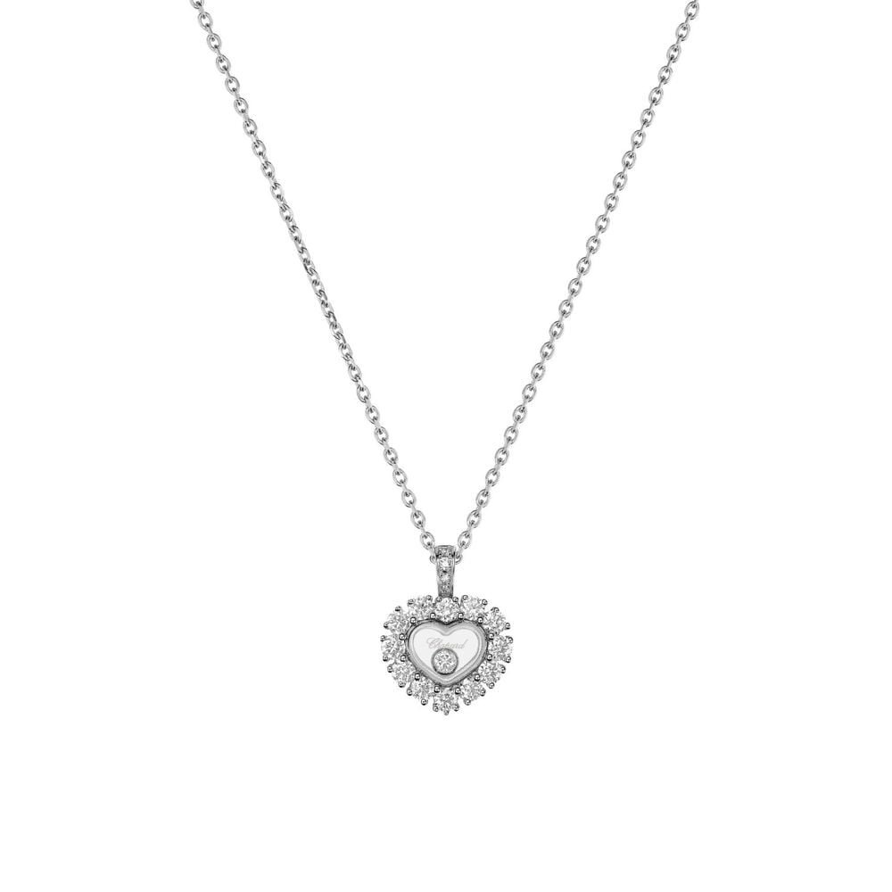 Chopard Happy Diamonds 18ct White Gold 0.64ct Heart Necklace image number 0