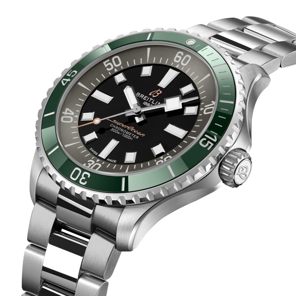 Breitling Superocean Auto 44 UK Limited Edition Black Dial & Steel Bracelet Watch