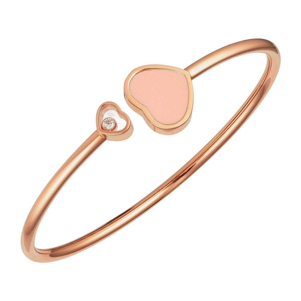 Chopard 18ct Rose Gold Pink Happy Heart Diamond Bangle