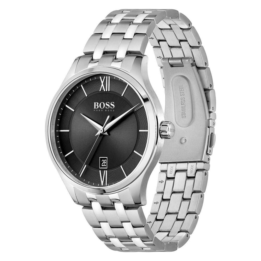 BOSS Elite 41MM Black Dial Steel Case Bracelet Watch