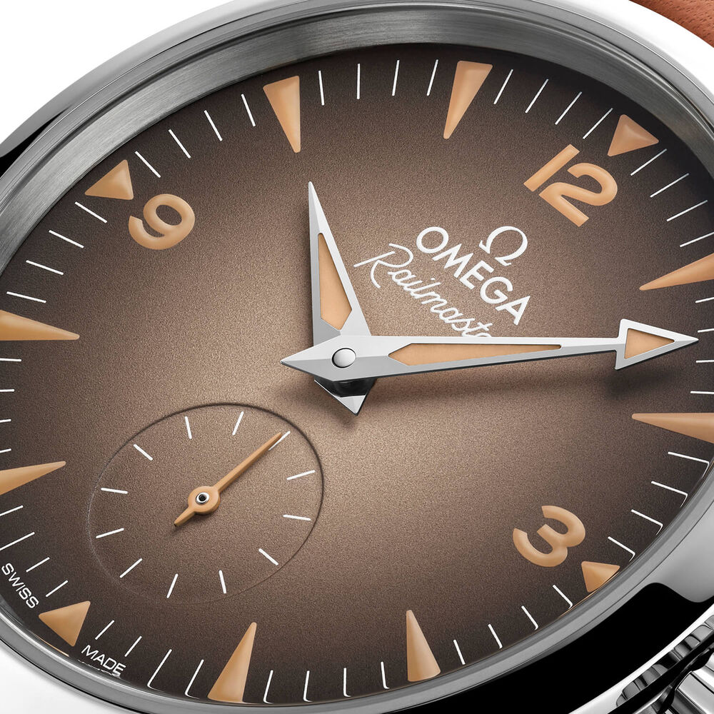 OMEGA Seamaster Railmaster 38mm Brown Dial Brown Leather Strap Watch image number 2