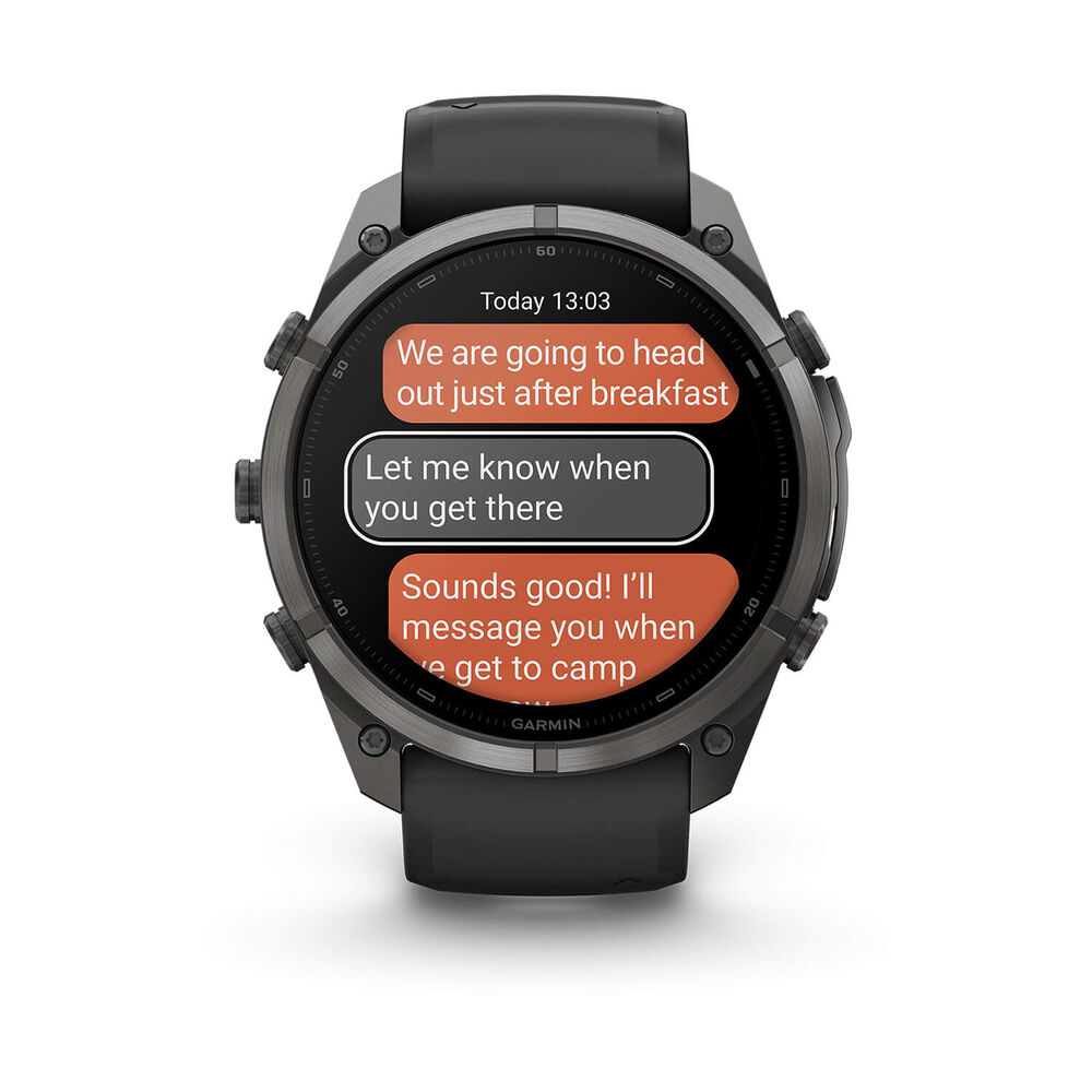 Garmin fenix 9 Pro 51mm Carbon Gray DLC Titanium Black/Pebble Grey Silicone Strap Watch