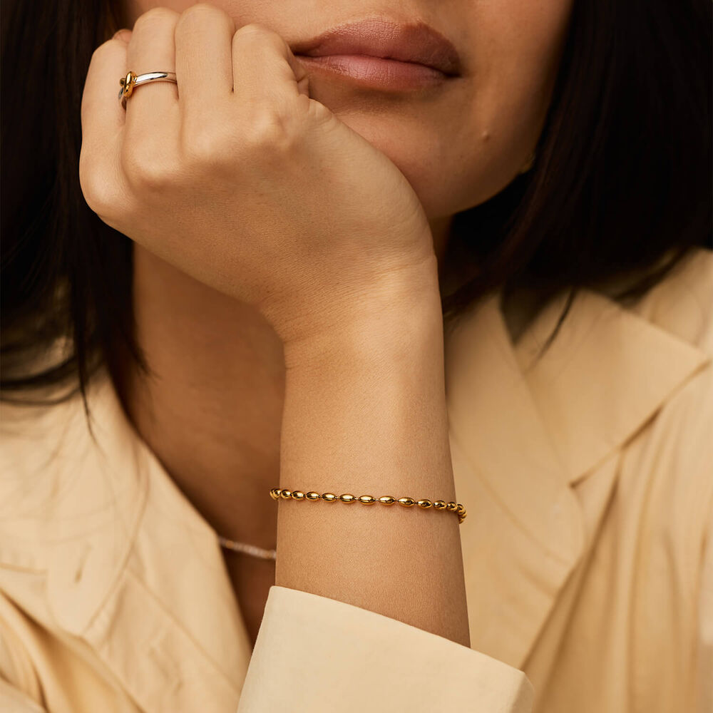 Missoma 18ct Gold Plated Brass Molten Olive Chain Bracelet