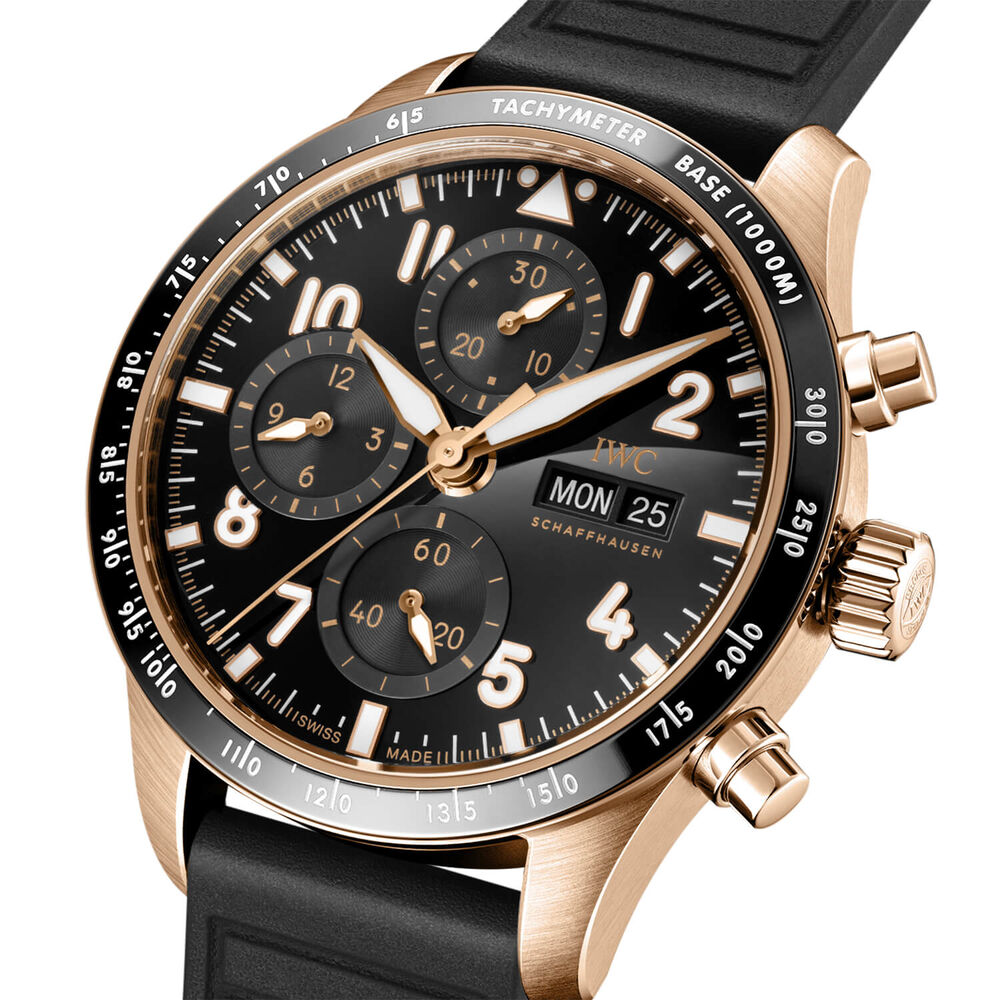 IWC Schaffhausen Pilot’s Performance Chronograph 41mm Black Dial Rubber Strap Watch