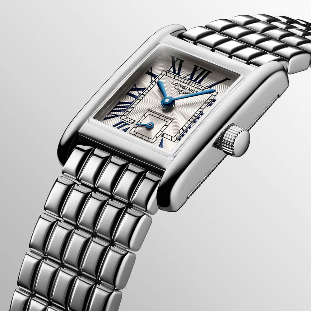 Longines MiniDolcevita 2023 29 X 21.50mm Silver "flinqué" Dial Steel Bracelet Watch image number 2