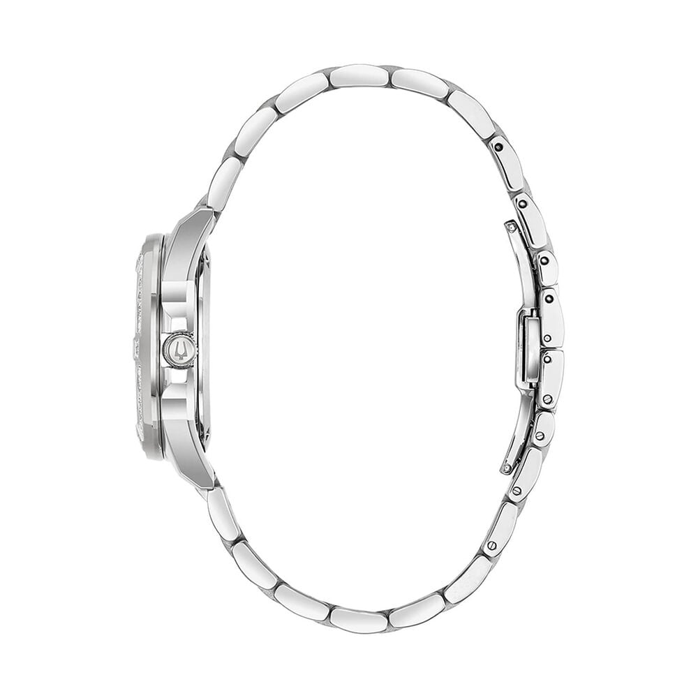 Bulova Marine Star Diamond 32mm White Dial Steel Bracelet Watch image number 2