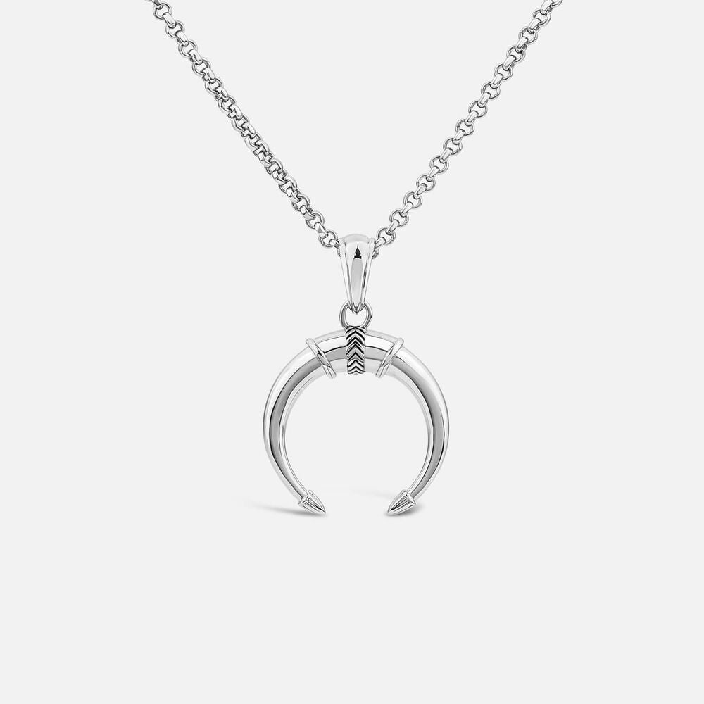 Sterling Silver Crescent Moon Pendant