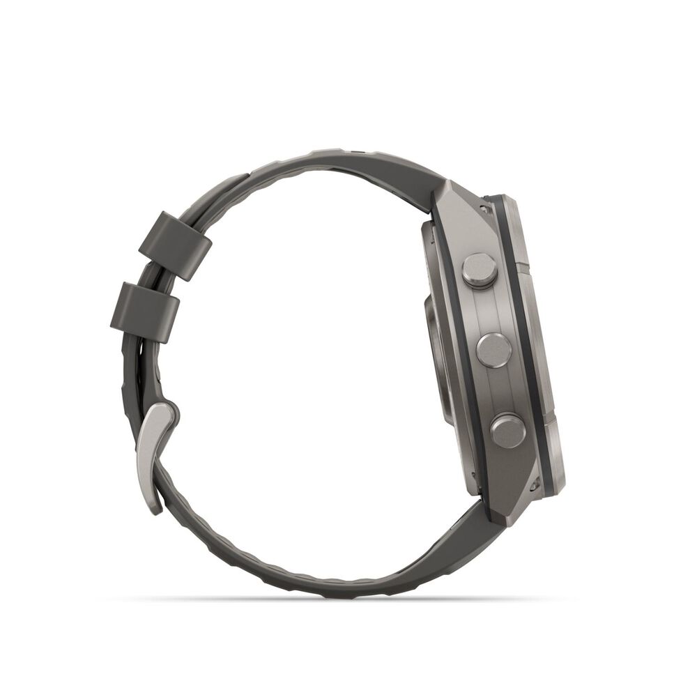 Garmin fenix 9 Pro Solar 51mm Titanium Pebble Grey Silicone Strap Watch