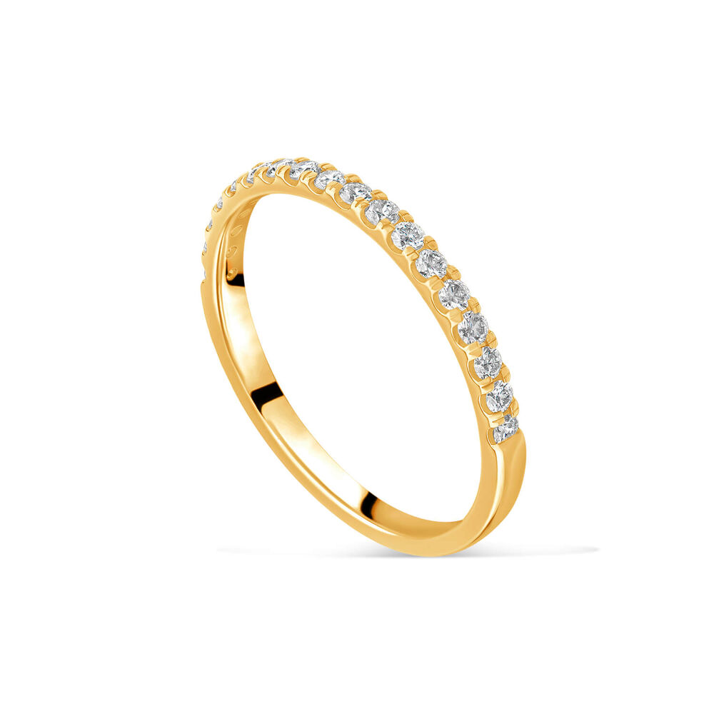 18ct Yellow Gold 1.70mm 0.20ct Diamond Split Claw Wedding Ring image number 0