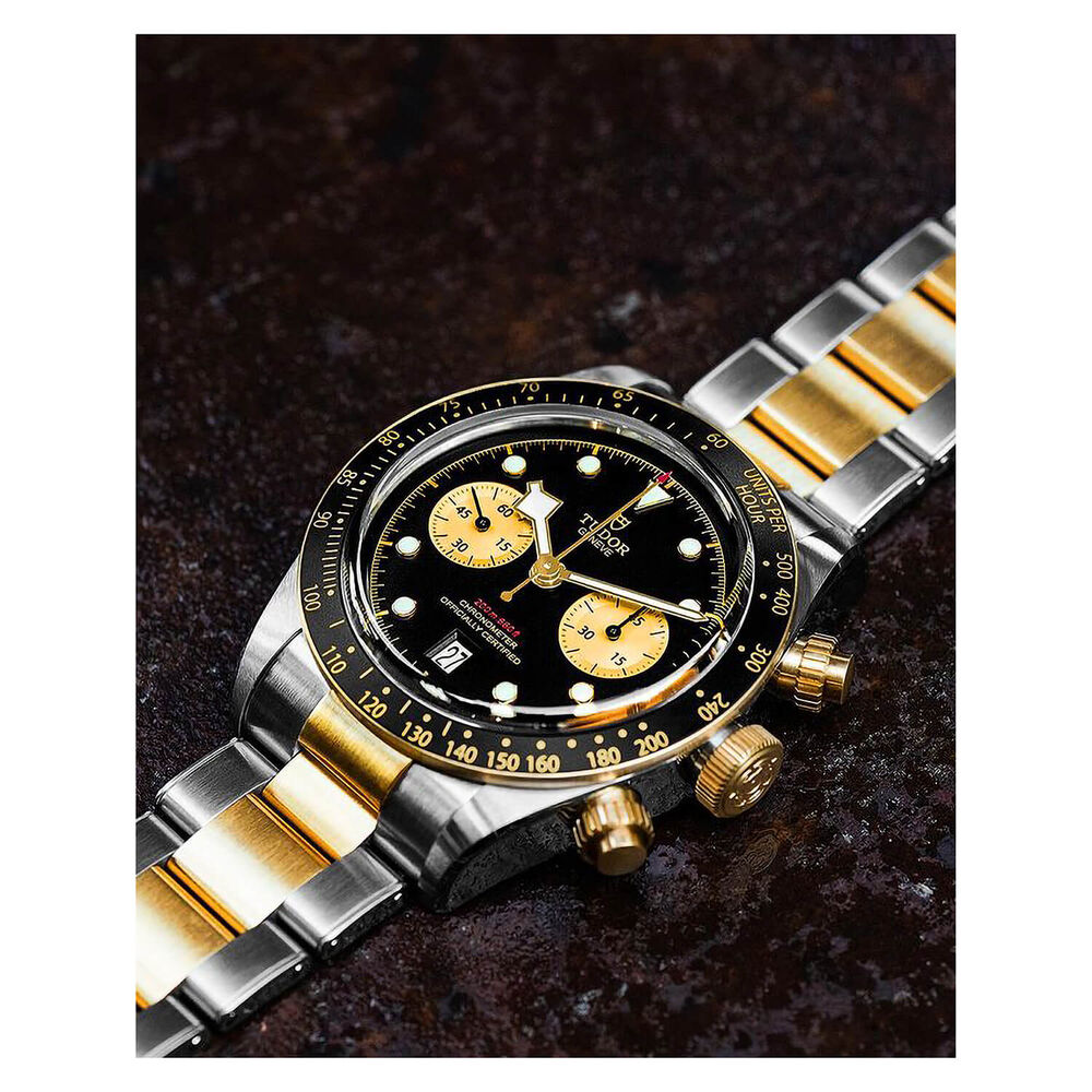 TUDOR Black Bay Chrono S&G Steel And Gold Swiss Mens Watch image number 5