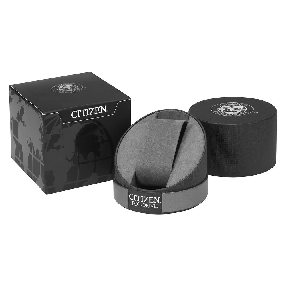 Citizen Eco-Drive mens black dial titanium bracelet chronograph watch