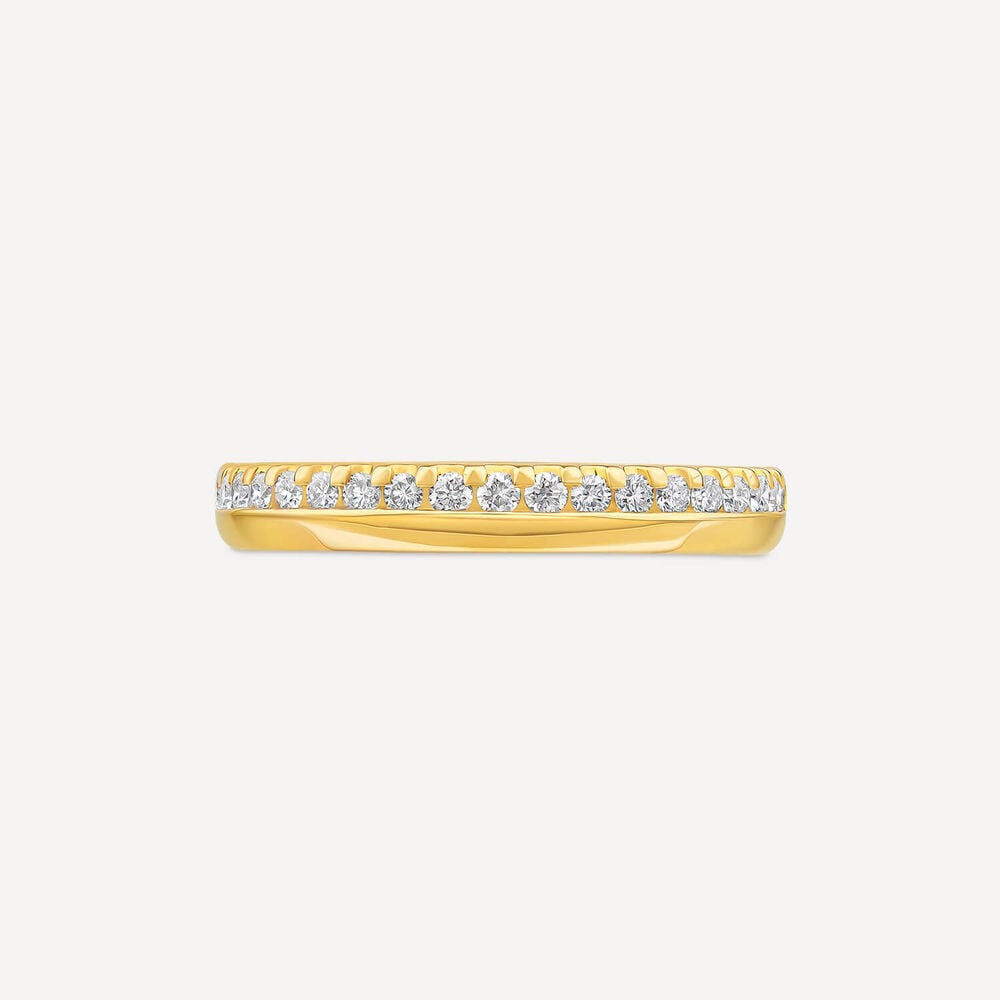 18ct Yellow Gold 3mm Offset 0.20ct Diamond Wedding Ring image number 1