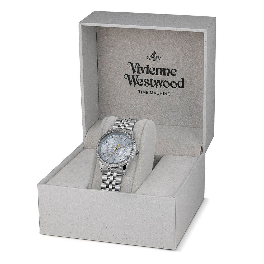 Vivienne Westwood Little Wallace 32mm Pale Blue Dial Steel Bracelet Watch image number 6