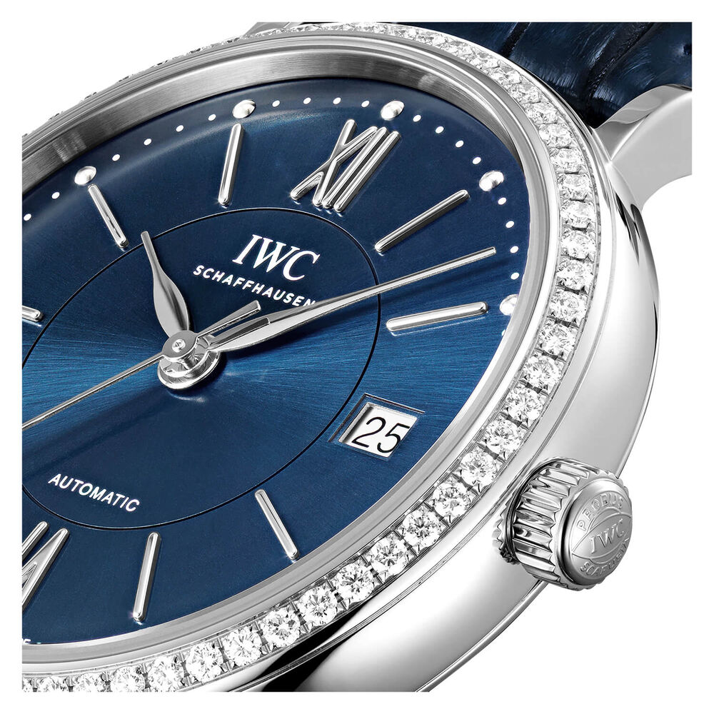 IWC Schaffhausen Portofino Automatic 37 Blue Dial Strap Watch image number 2