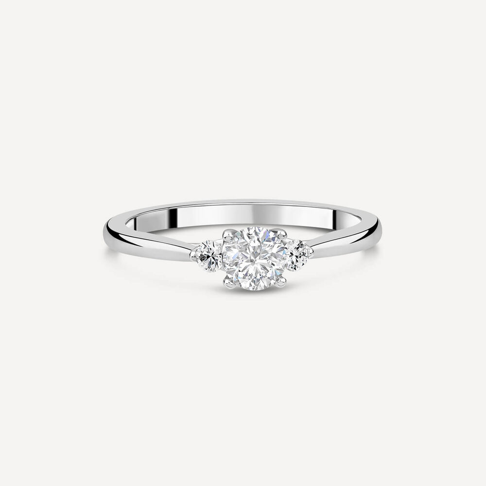 Northern Star 0.50ct Diamond Round Centre & Sides Platinum Ring image number 2