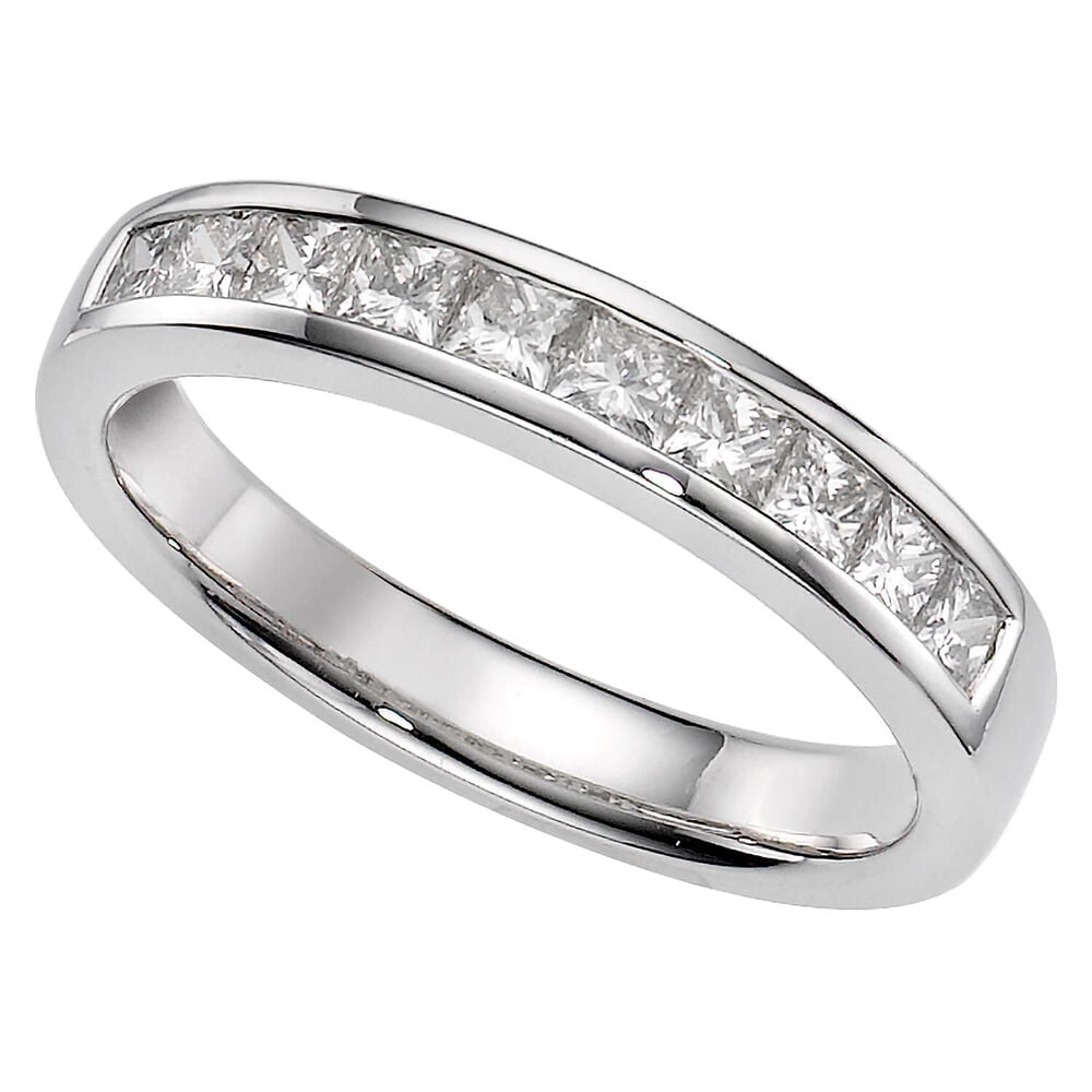 Platinum 0.50 carat princess cut diamond eternity ring image number 0