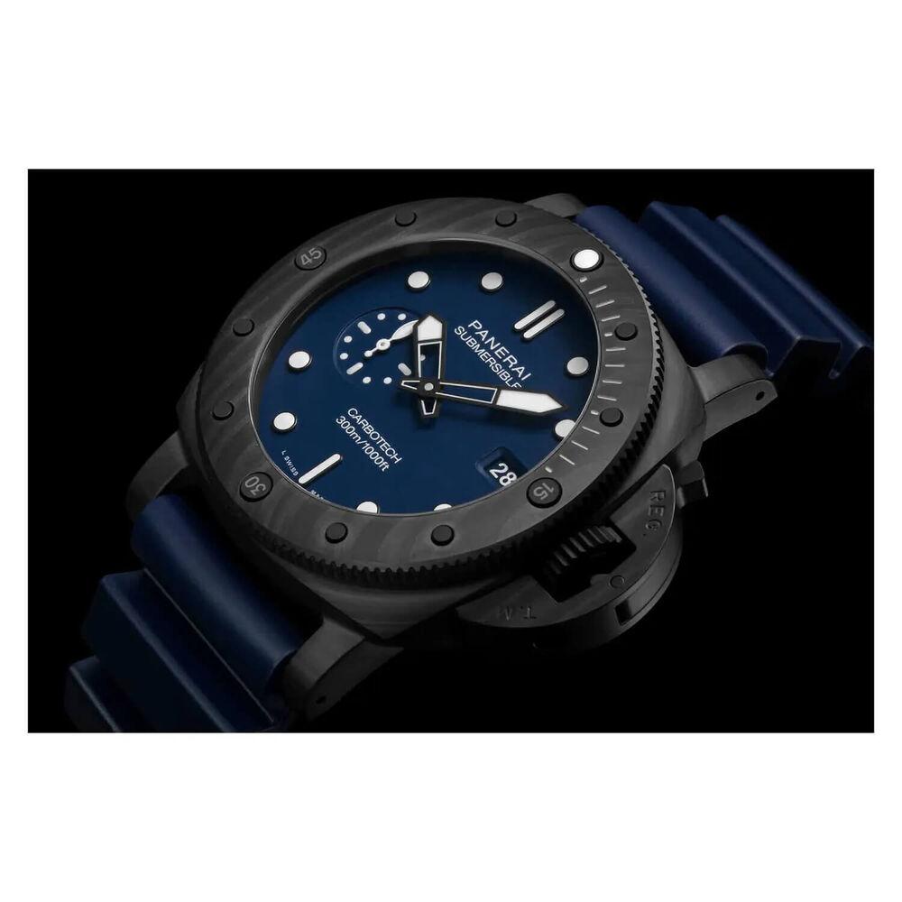 Panerai Submersible 44mm QuarantaQuattro Carbotech™ Blu Abisso Blue Dial Strap Watch image number 4