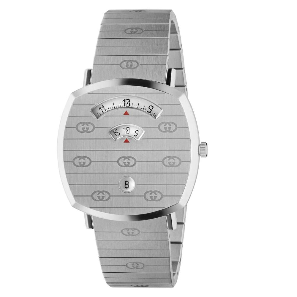 Gucci Grip GG 35mm Silver Dial Steel Bracelet Watch
