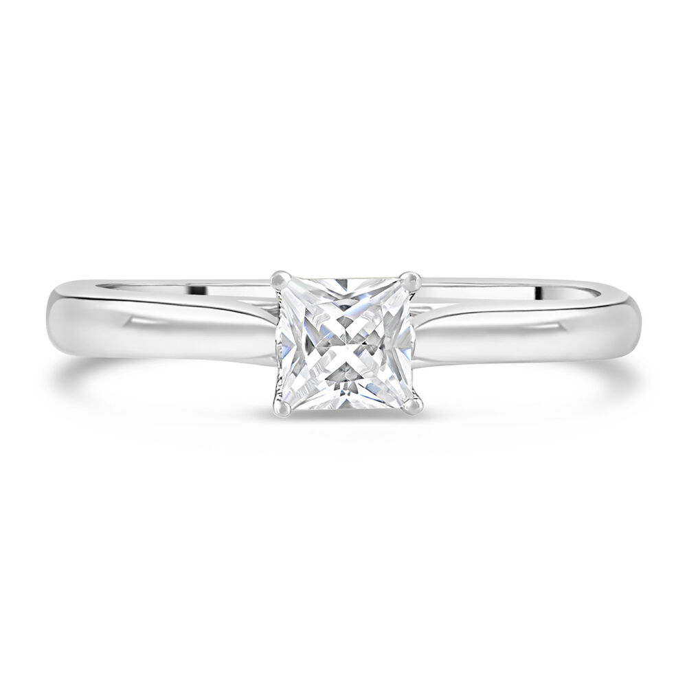 18ct White Gold 0.50ct Princess Diamond Orchid Setting Ring