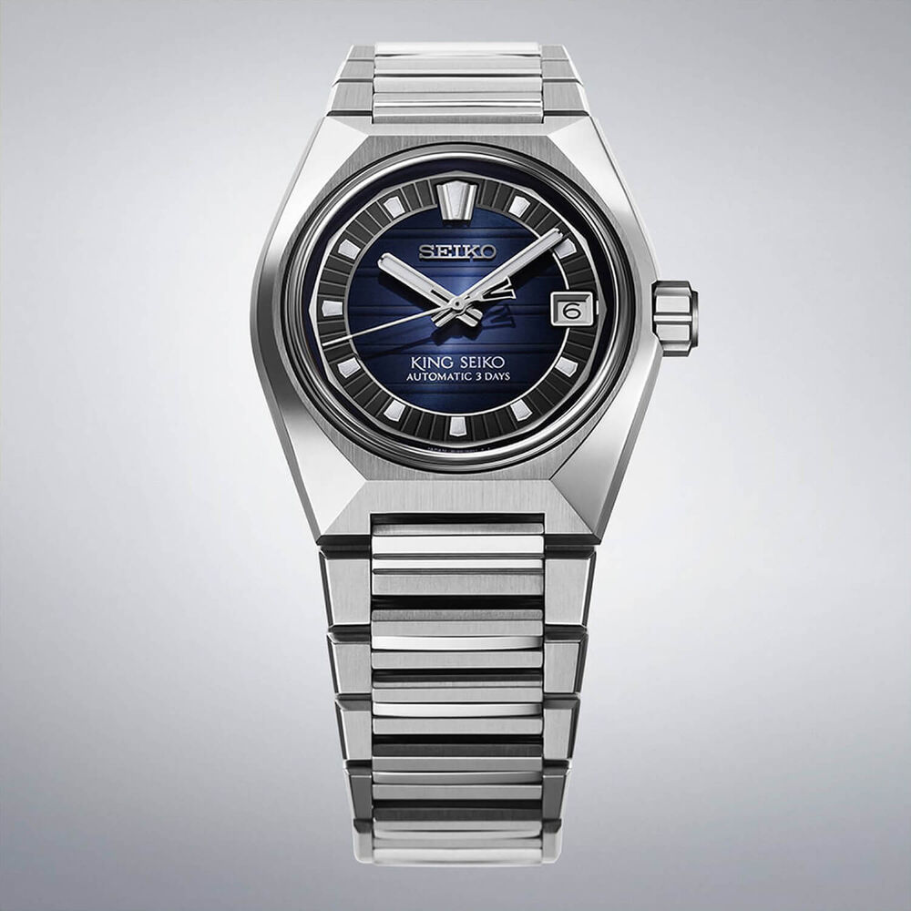 Seiko King Seiko VANAC  'Tokyo Midnight' 41mm Blue Dial Steel Bracelet Watch image number 3