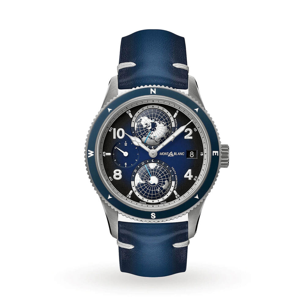 Montblanc 1858 Geosphere Blue Dial & Strap Watch image number 0