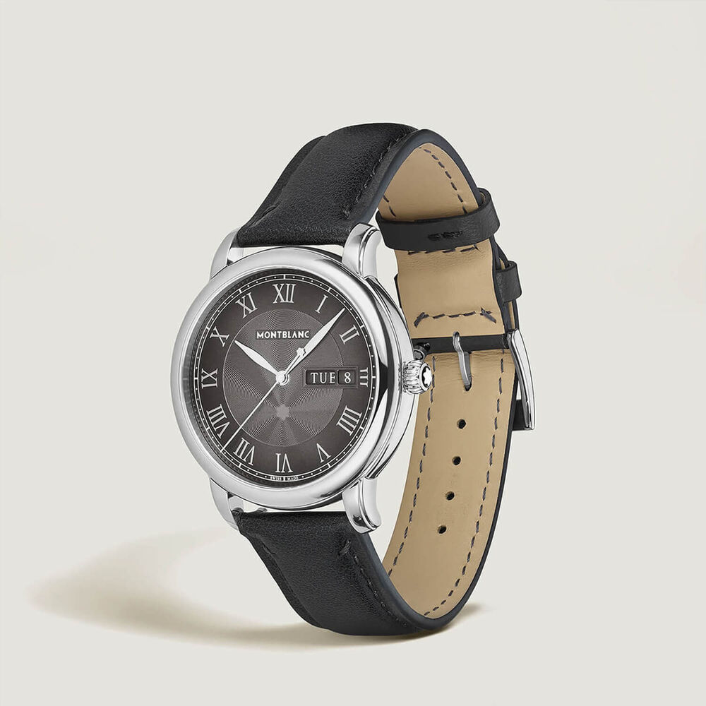 Montblanc Star Legacy Automatic Day & Date 39mm Anthracite Dial Black Leather Strap Watch image number 1