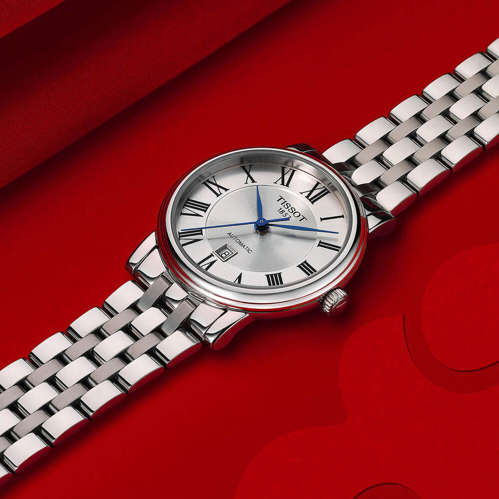 Tissot Carson Premium Automatic 30mm Silver Dial Steel Bracelet Watch image number 3