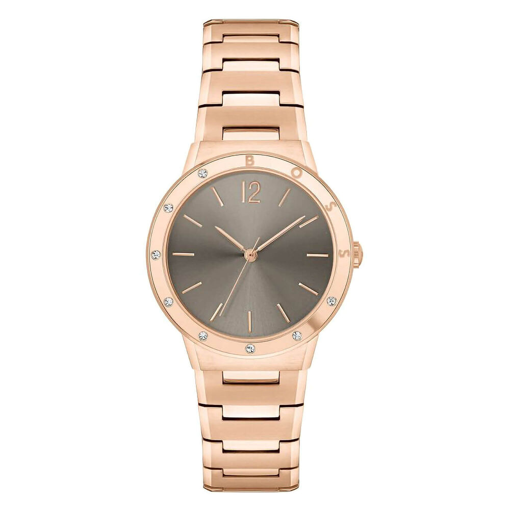BOSS Breath 34mm Grey Dial Rose Gold Bracelet Watch image number 0