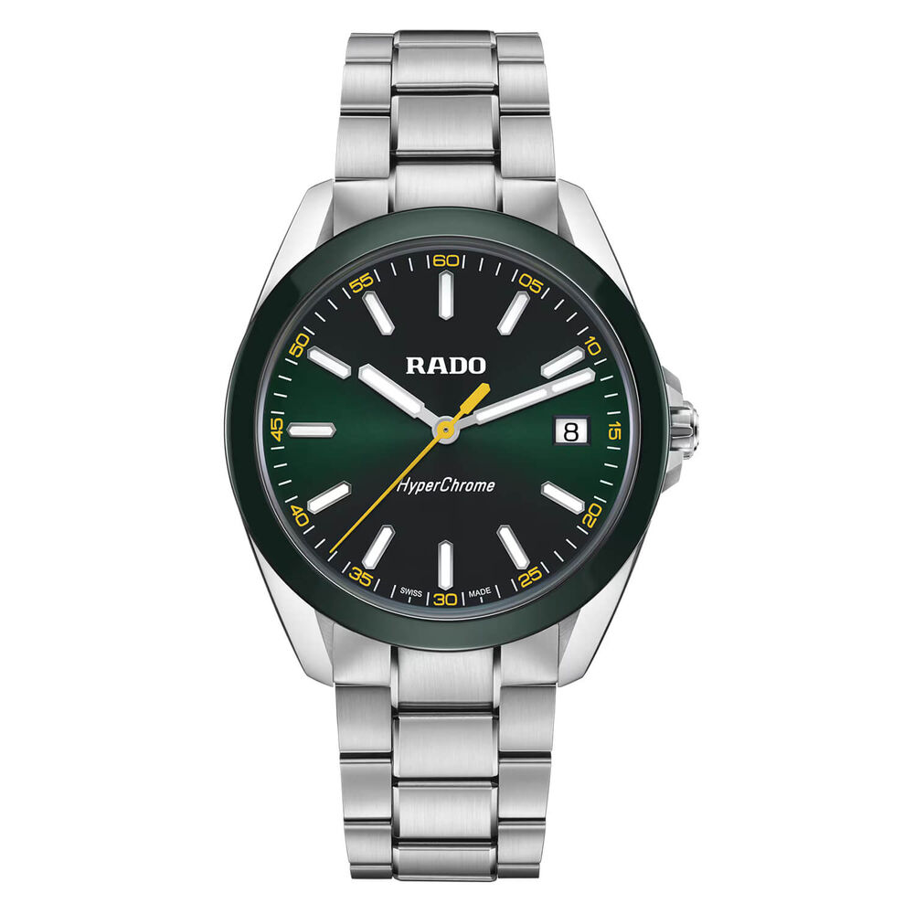 Rado Hyperchrome 41.5mm Green Sunray Dial Steel Bracelet Watch