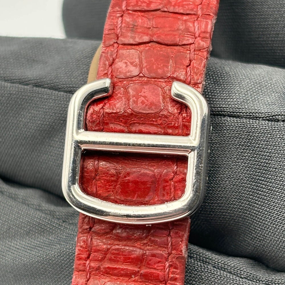 Pre-Owned Cartier Cle De Cartier 31mm Silver Dial Leather Strap Watch image number 4