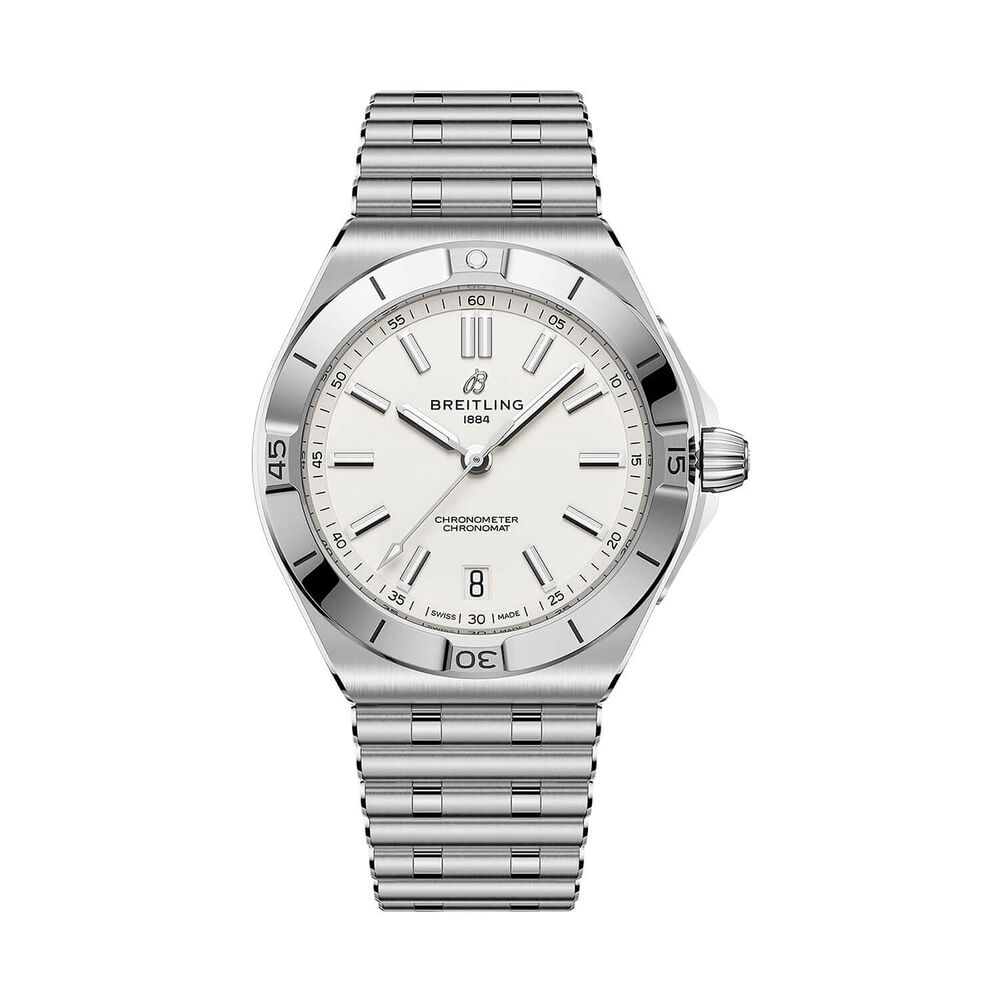 Breitling Chronomat B31 Automatic 40mm White Dial Steel Rouleaux Bracelet Watch