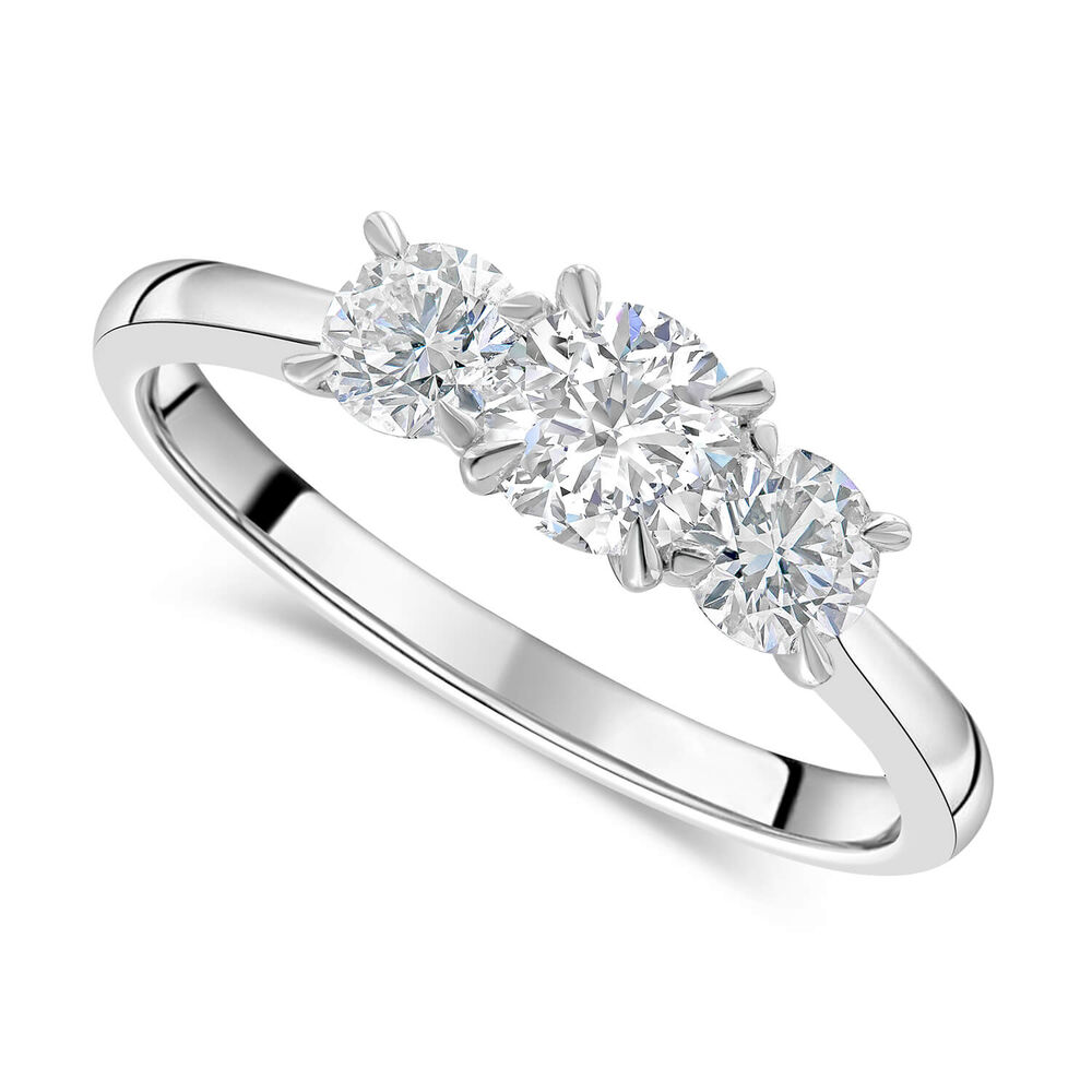 Platinum 1.00ct Amia Diamond Three Stone Ring image number 0