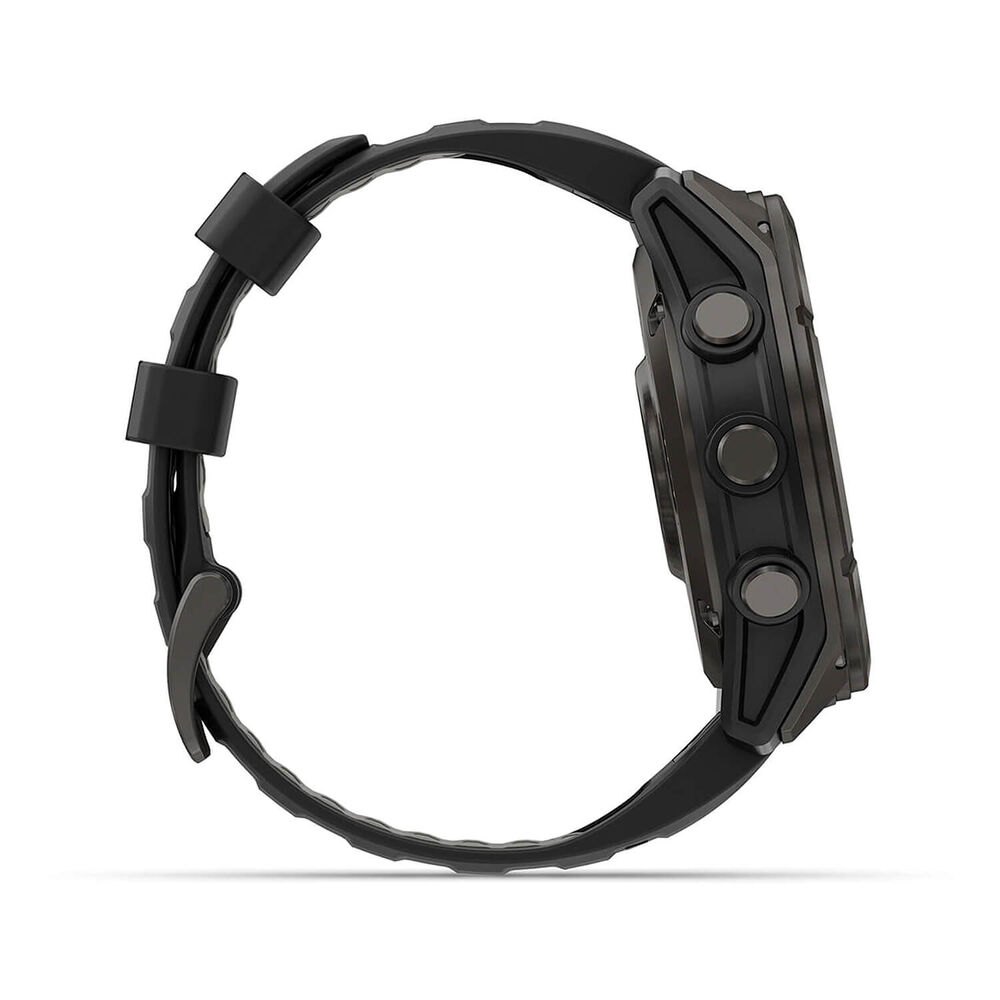 Garmin fenix 8 Pro AMOLED 51mm Carbon Grey DLC Titanium Case Black Silicon Strap Watch image number 6