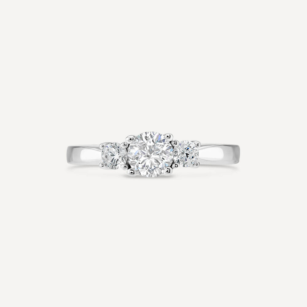 Sterling Silver Cubic Zirconoia Three Stone Promise Ring