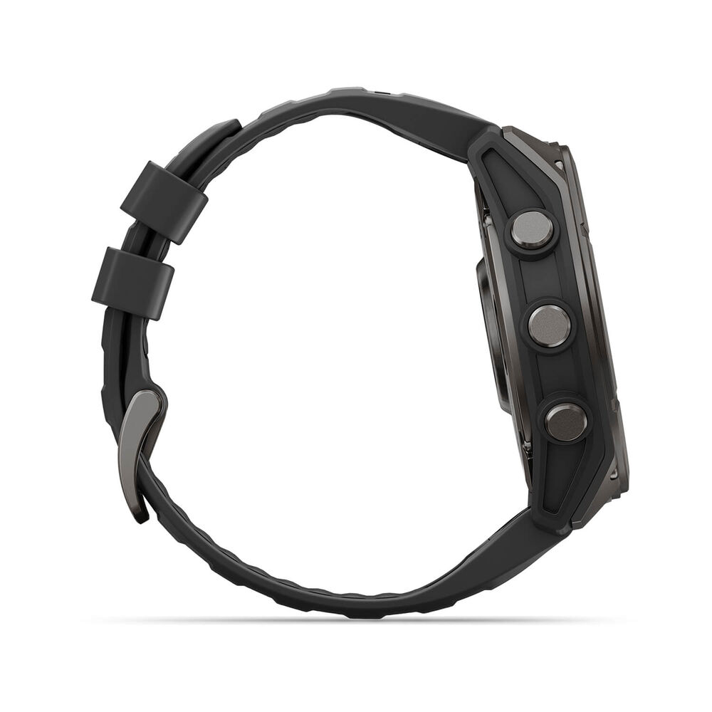 Garmin fenix 9 51mm Carbon Grey DLC Titanium Black Silicone Strap Watch