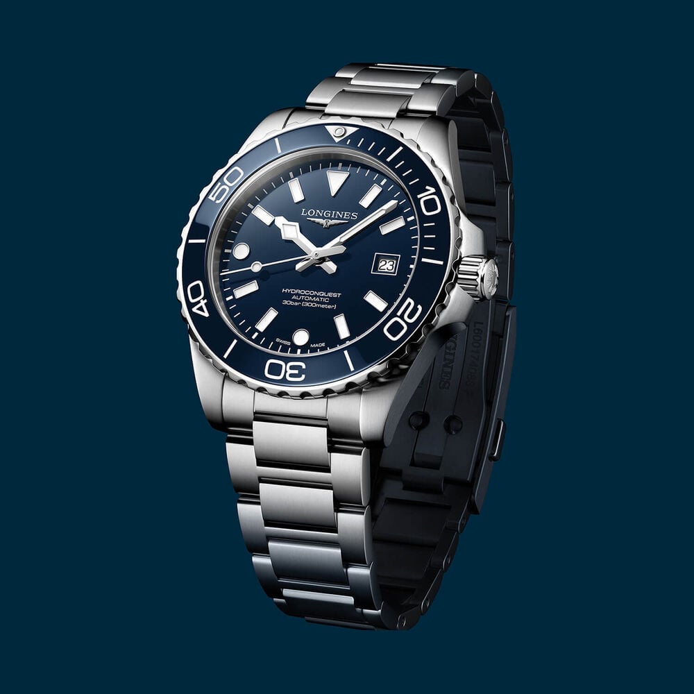 Longines HydroConquest 42mm Blue Dial & Bezel Steel Bracelet Watch
