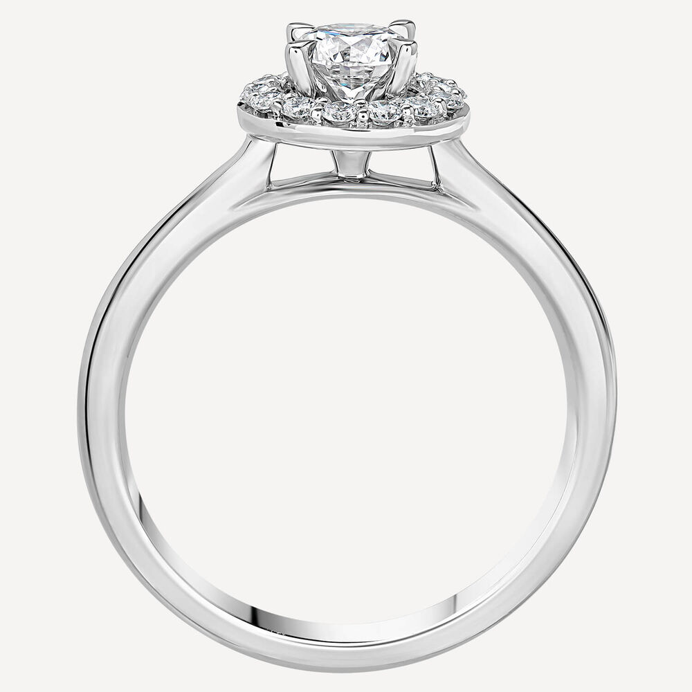 Platinum 0.43ct Round Diamond Halo Ring