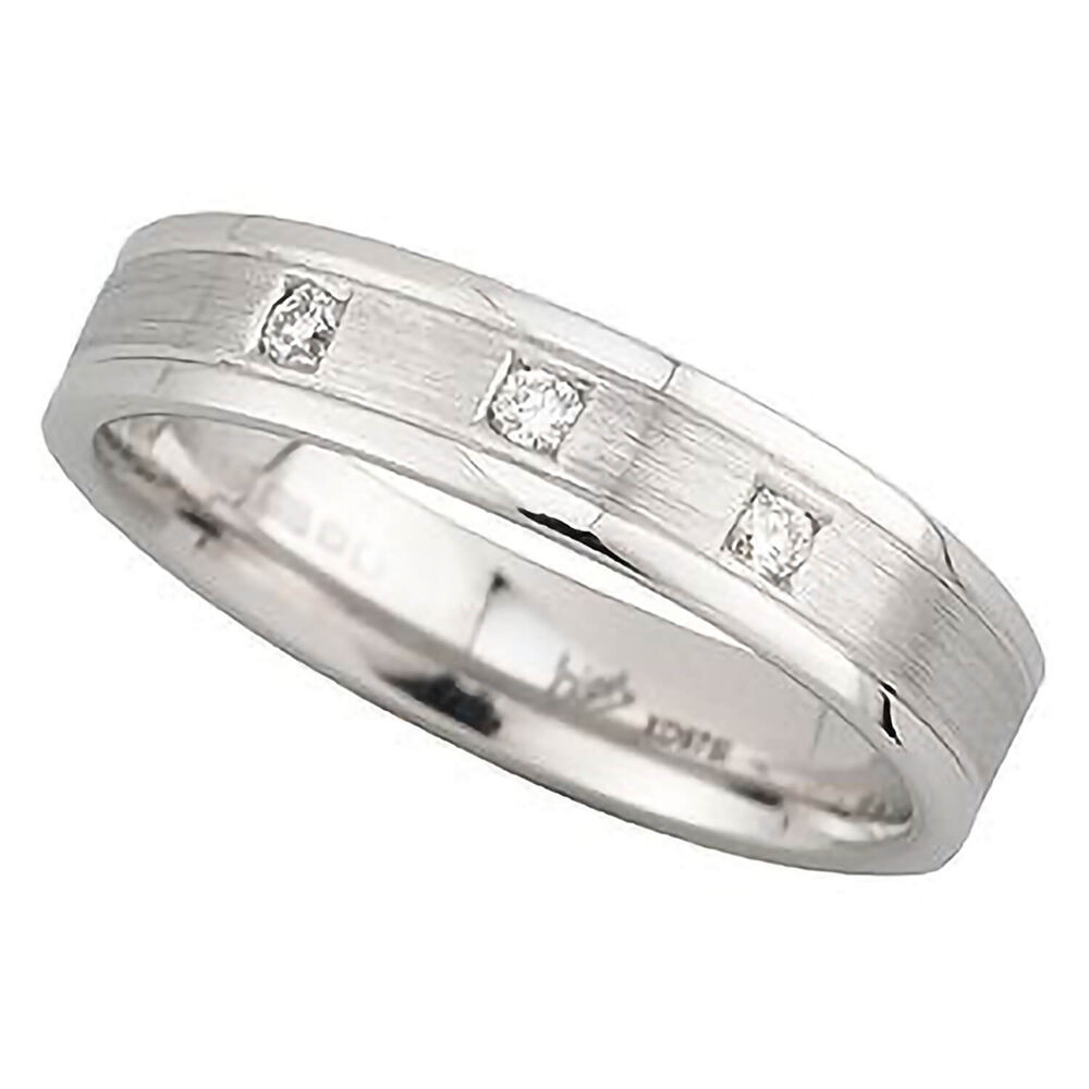 Palladium 950 diamond-set wedding ring