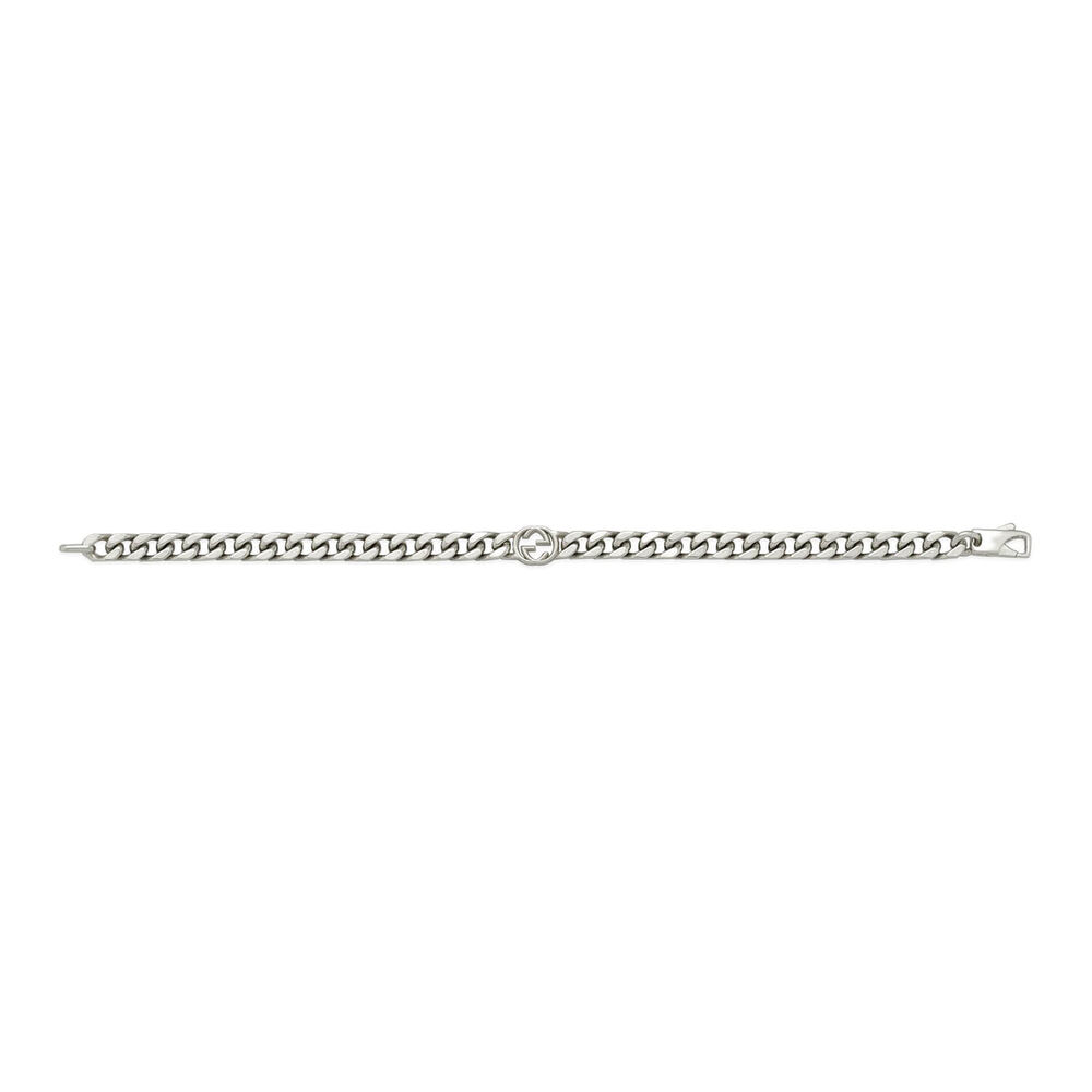 Gucci Interlocking Silver Chain Bracelet (Size M, 17cm) image number 2