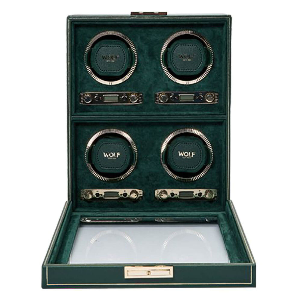 WOLF BRITISH RACING 4pc Green Watch Winder image number 4